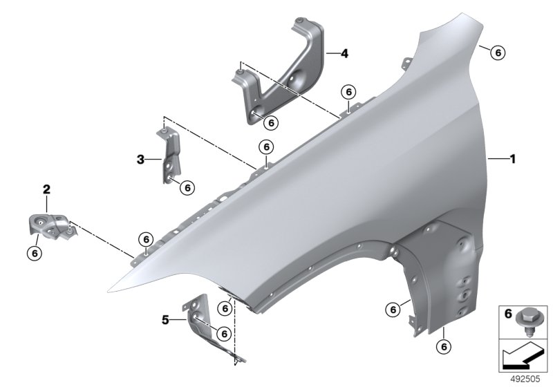 Front side panel/Mounting parts