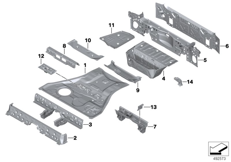 Mounting parts for trunk floor panel