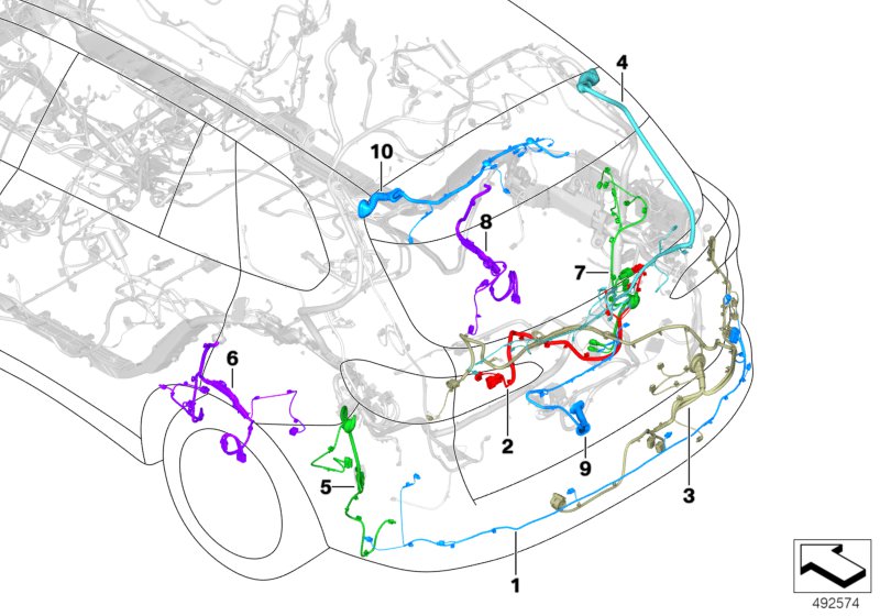 Repair cable main wiring harness - rear