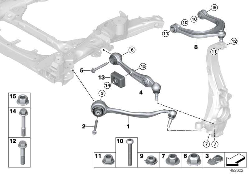 Frnt axle support,wishbone/tension strut