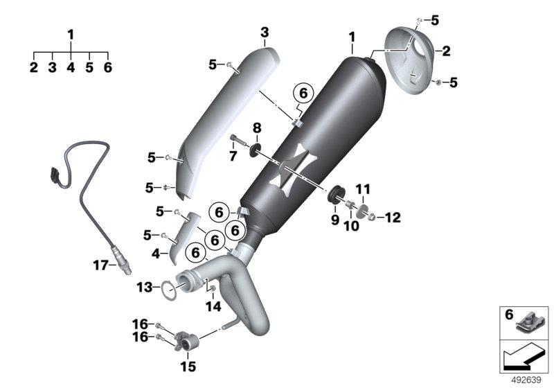 Pièces d'échappement avec fixation