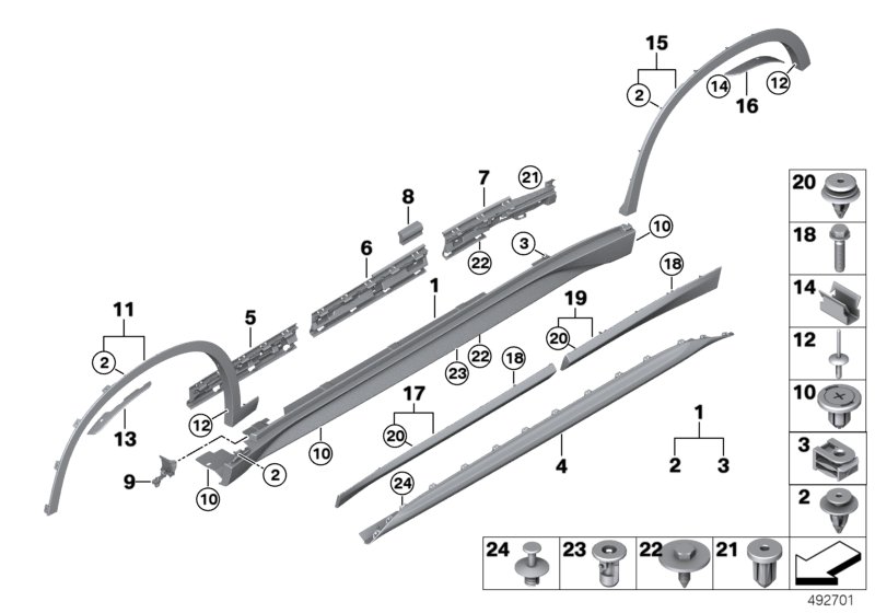 Cover door sill / wheel arch