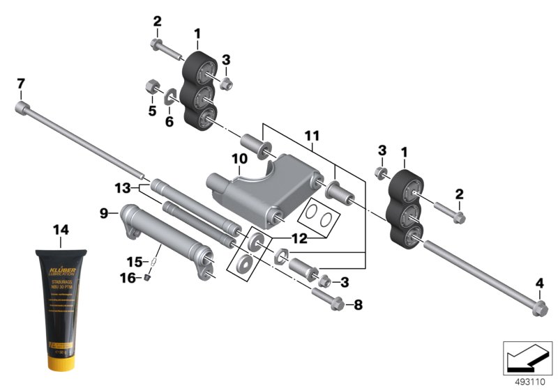 Bras oscillant auxiliaire