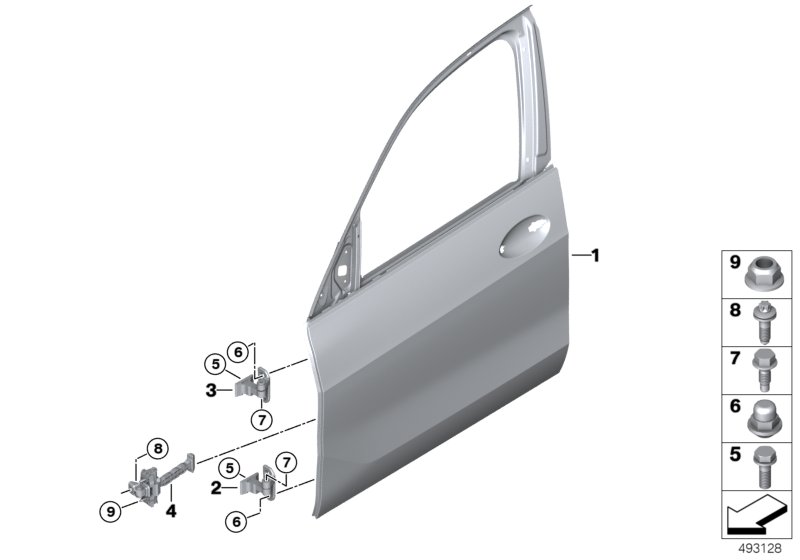 Porta anteriore-cerniera/freno porta