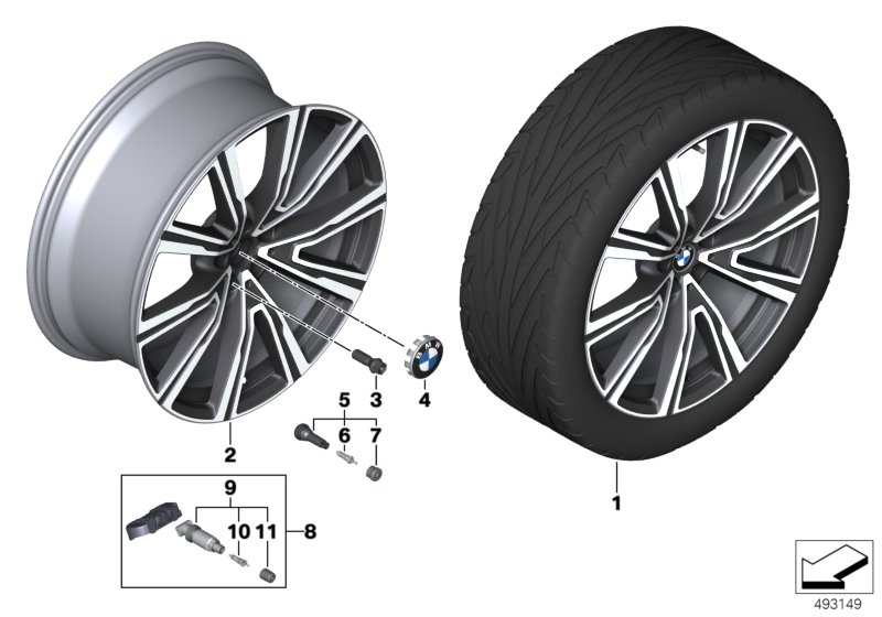 BMW LA wheel V-spoke 778I 22"