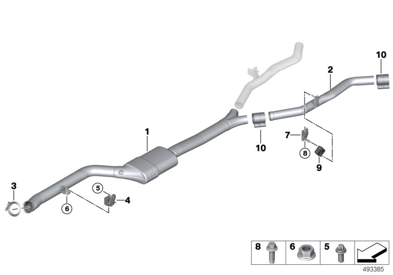 Repl.of petrol part.filter w.fr.pipe