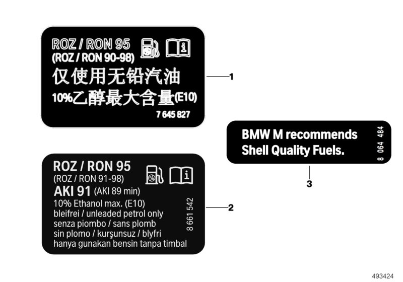 Information plate, fuel