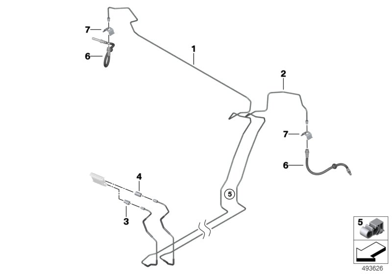 Brake pipe rear