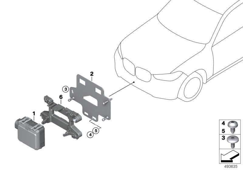 Front radar sensor