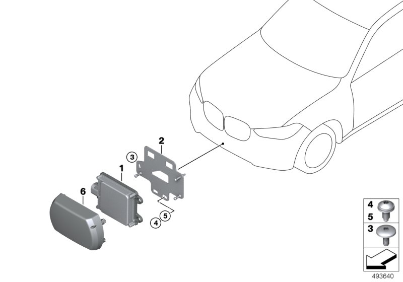 Frontradarsensor fjärrområde