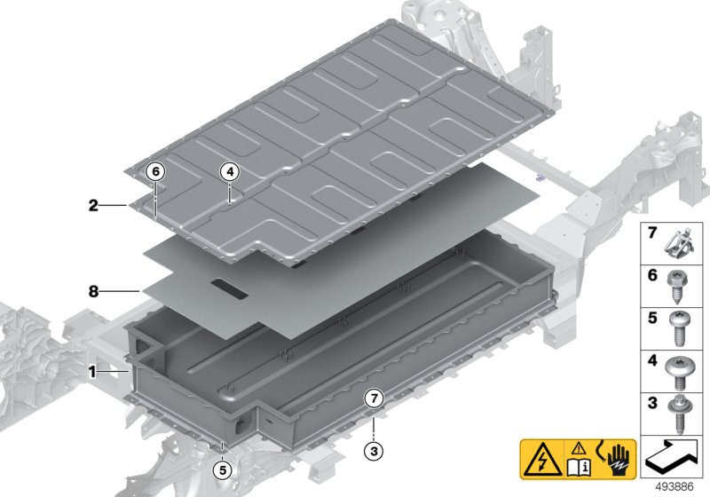 High-voltage accumulator, housing