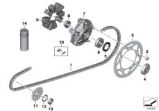 Traction drive, motorcycle