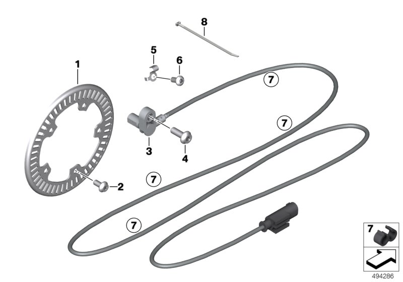 Sensor de rotações traseiro