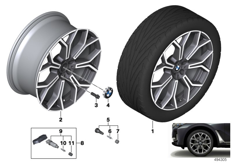 BMW 경합금 휠 Y-스포크 753 - 21"