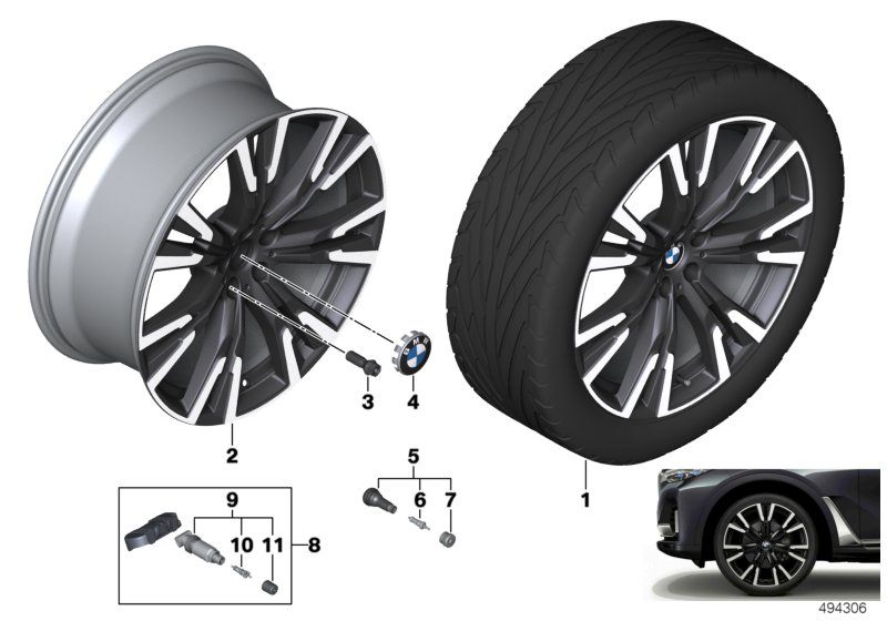 BMW ζάντα ελαφρ.κράμ.ακτίν.Y 756 - 22"