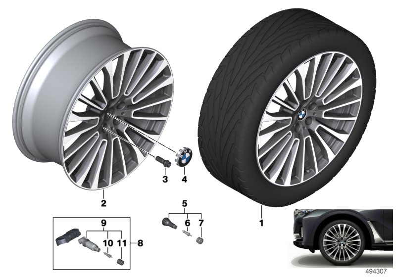 BMW 경합금 휠 Y-스포크 757 - 22"