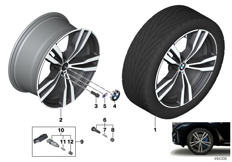 BMW lité kolo dvojitý paprsek 754M – 21"