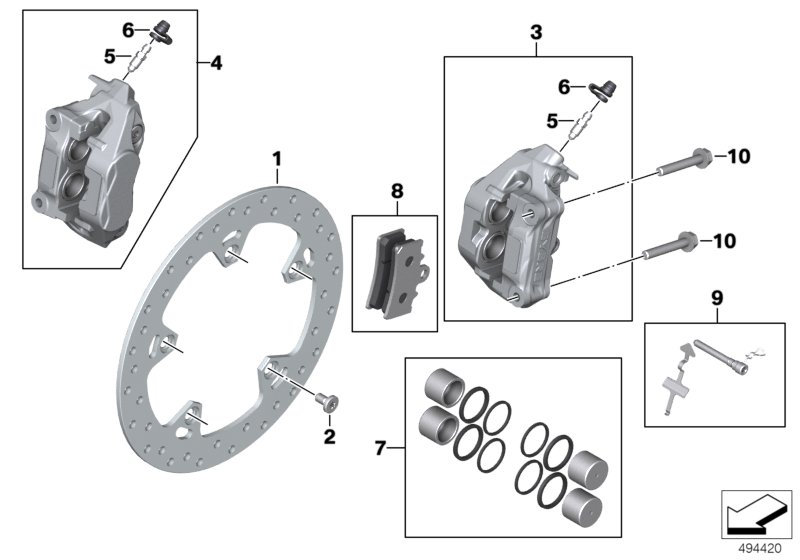 Front wheel brake