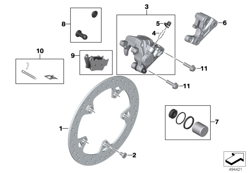 Rear wheel brake