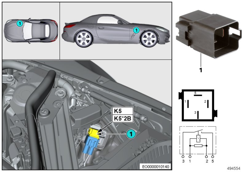 Relais Elektrolüfter Motor K5