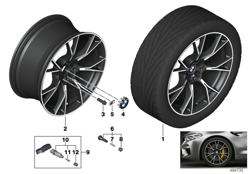 BMW 轻金属车轮 Y 型轮辐 789M - 20"