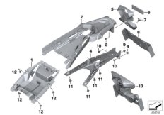 Garde-boue arr., support plaque immatr.