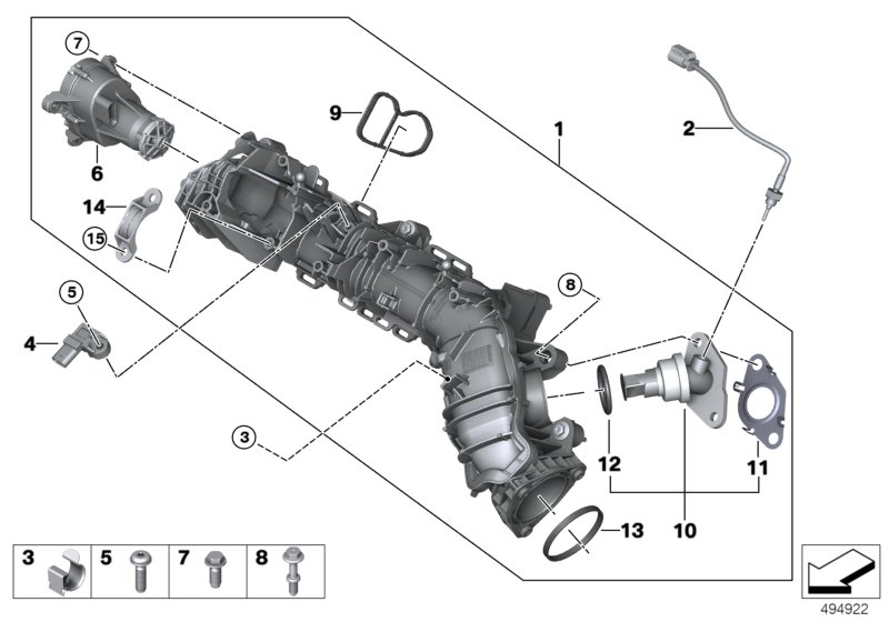 Intake manifold AGR with flap control