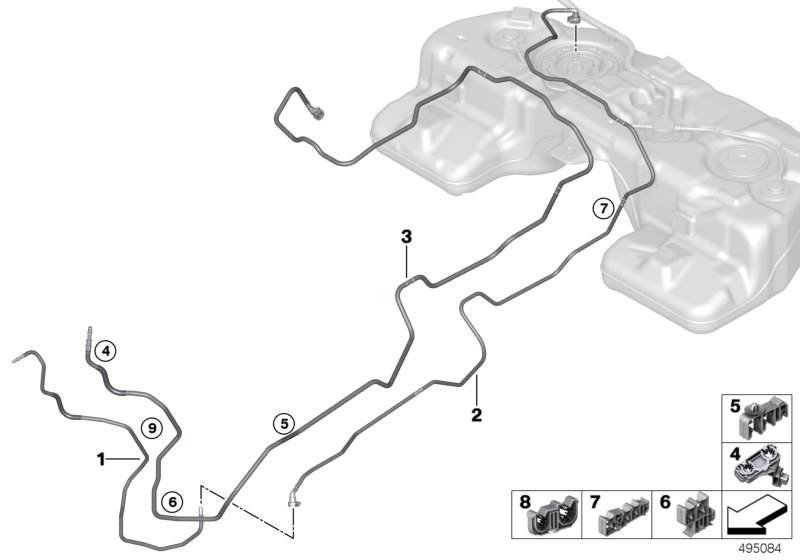 Fuel Pipe and Mounting Parts