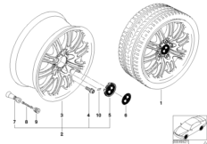 BMW alloy wheel, M double spoke 67