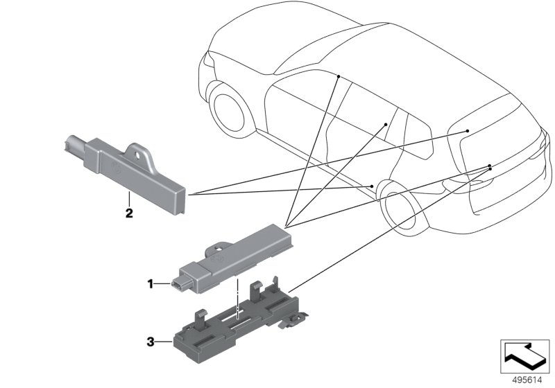 Single parts, aerial, comfort access