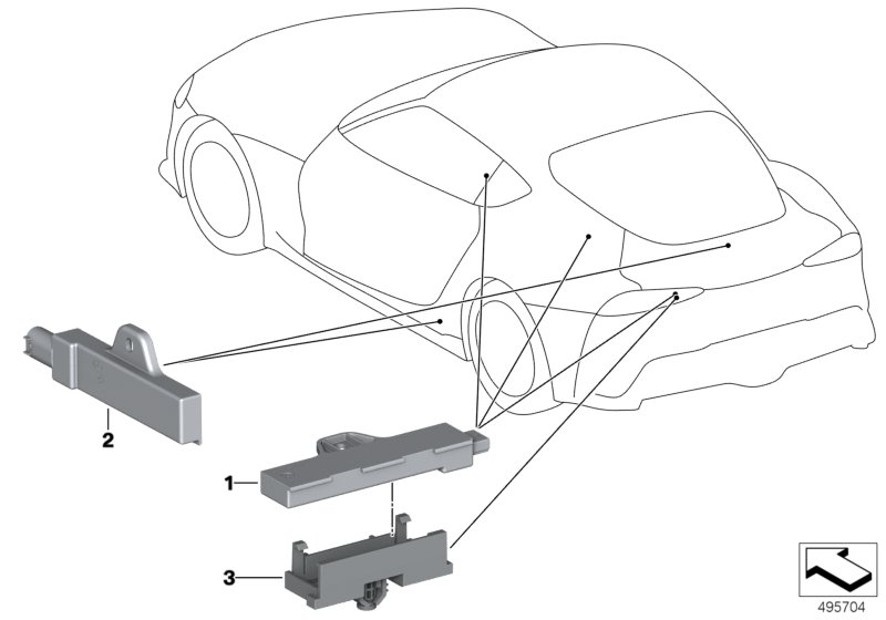 Single parts, aerial, comfort access