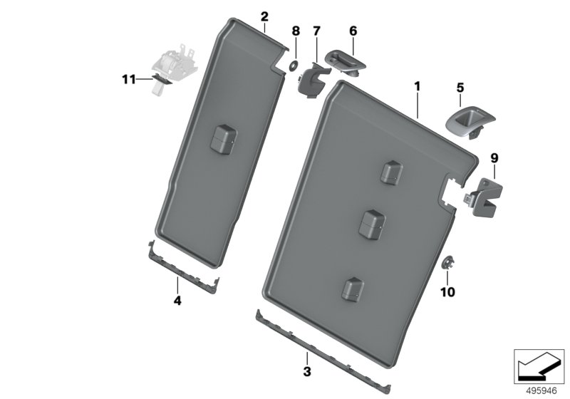 Molduras de respaldo asiento trasero