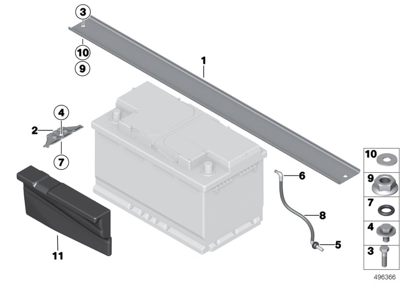 Battery mounting parts