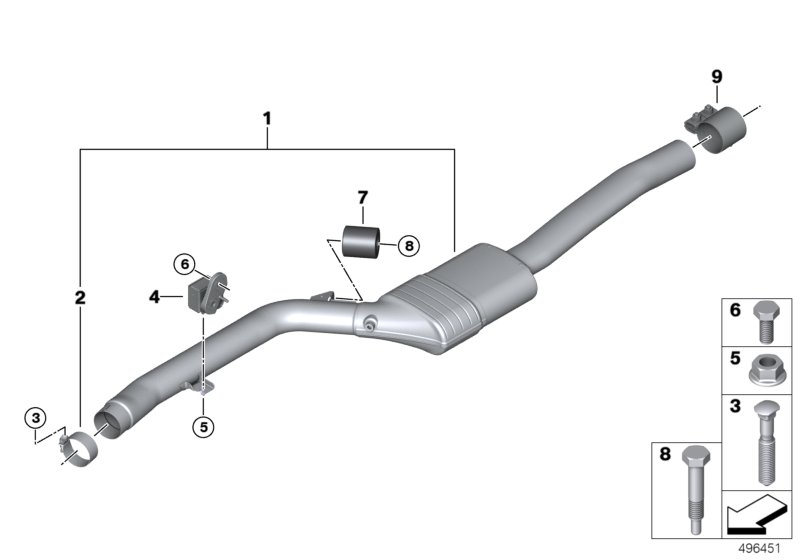 Avgassystem fram