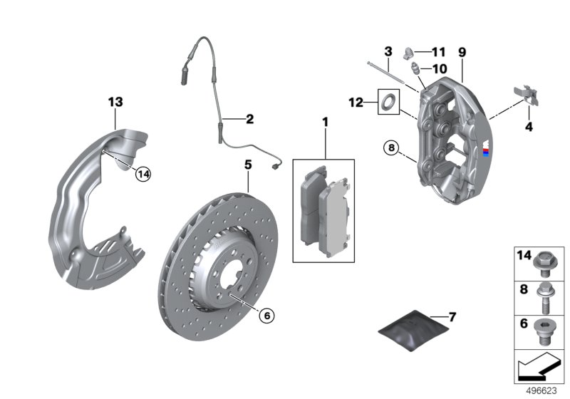 M Sport braking system red repl.fr.axle