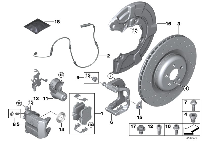 M Performance rear wheel brake - repl.