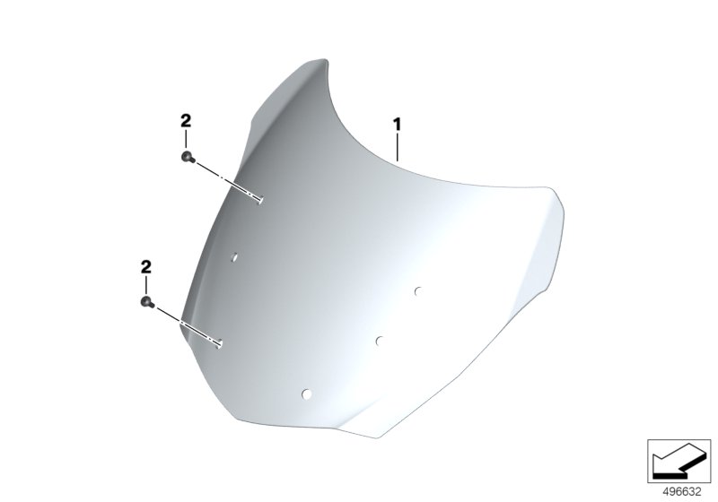 Windschild niedrig