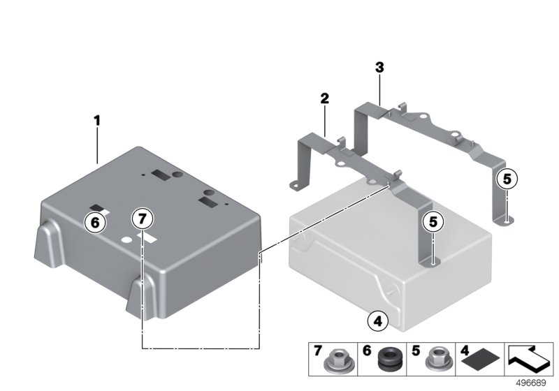 Battery mounting parts