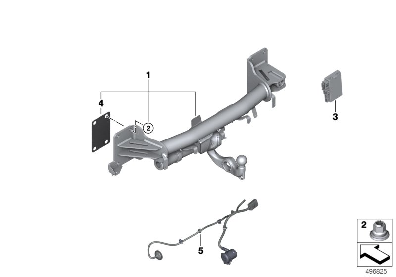 Trailer tow hitch, electrically pivoted