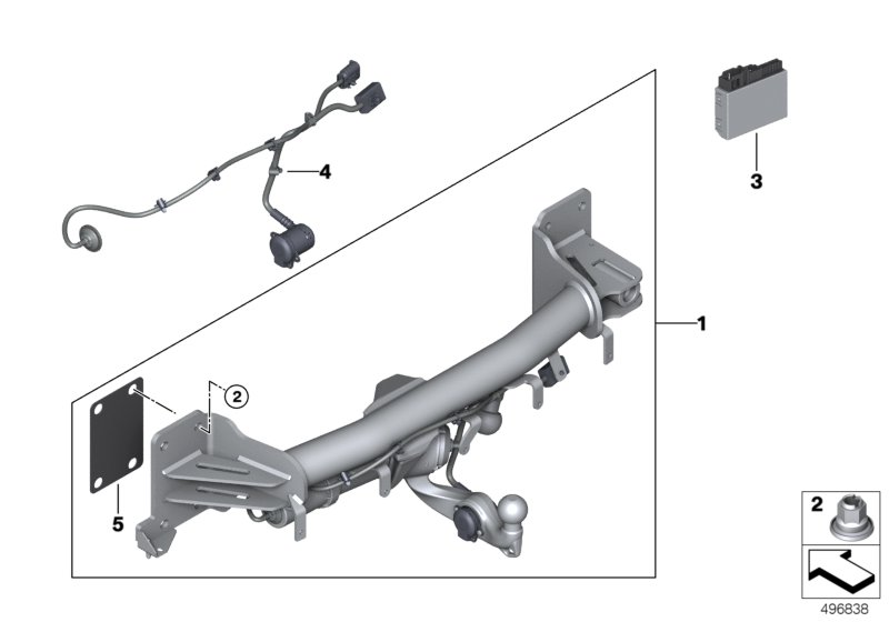 Trailer tow hitch, electrically pivoted