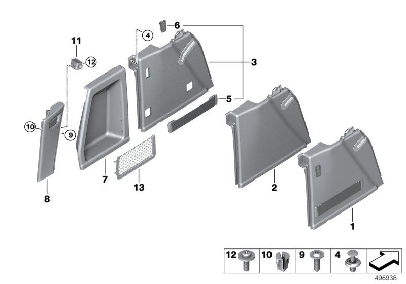 Trunk trim, left