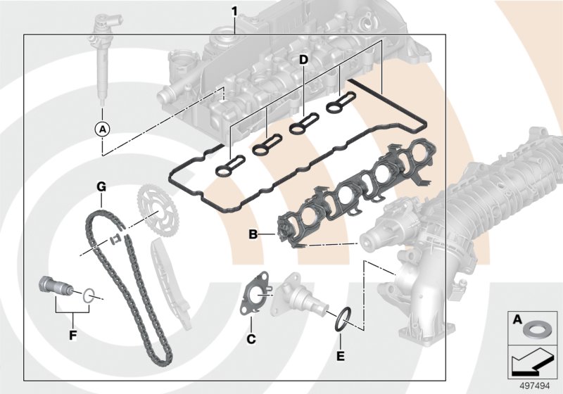 Repair kit, open timing chain, top