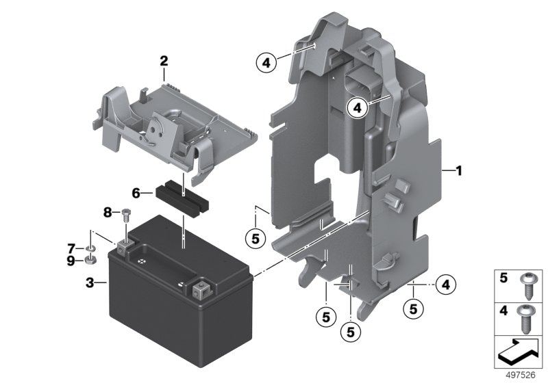 Batterie mit Halter