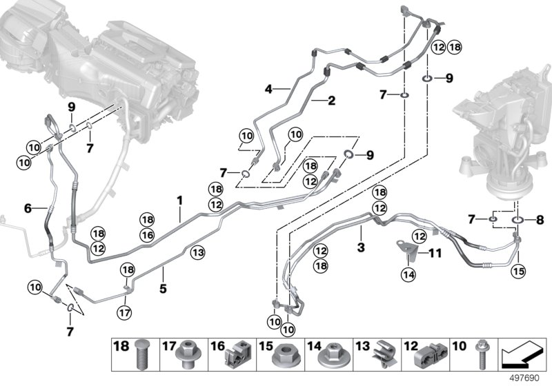 Refrigerant lines, underfloor