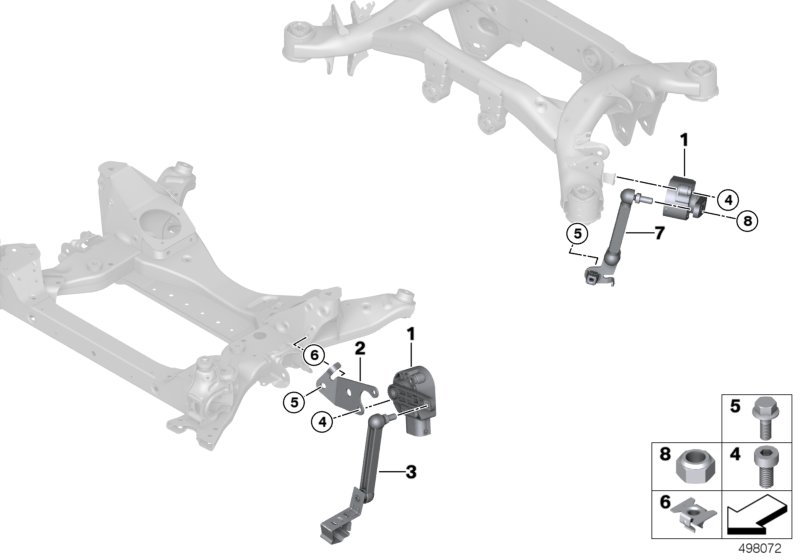 Headlight vertical aim control sensor