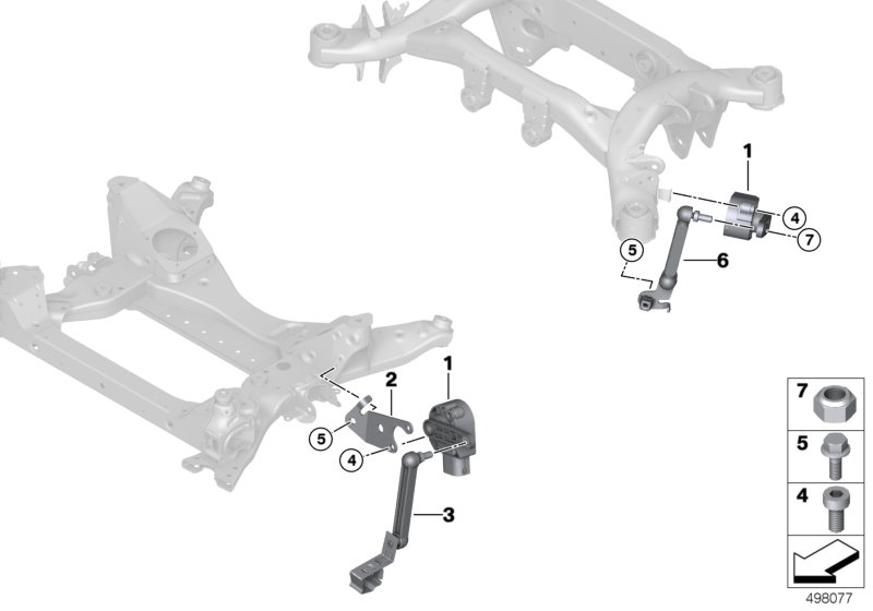 Headlight vertical aim control sensor