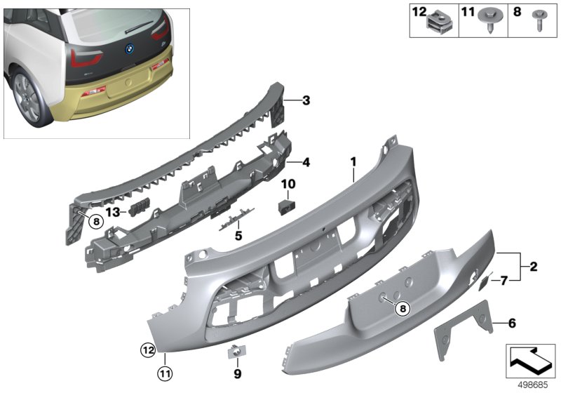 Trim panel, rear