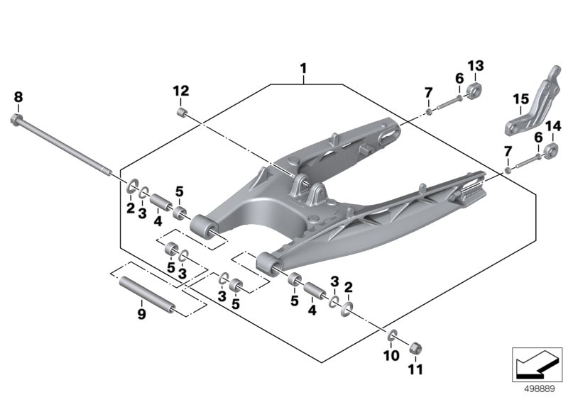 Rear wheel swinging arm