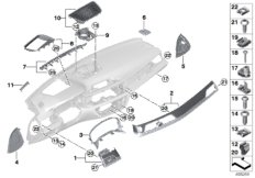 Mounting parts, instrument panel, top