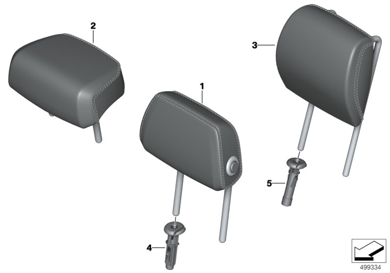 Ind. headrest, comfort seat, rear